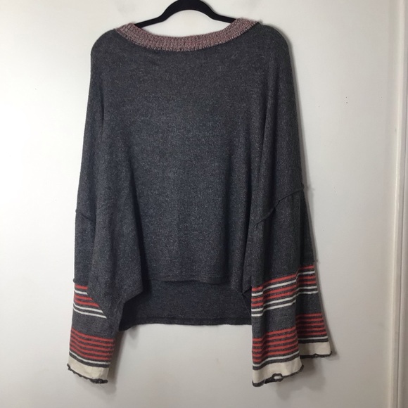 Free People large sweater women grey orange - Picture 9 of 11